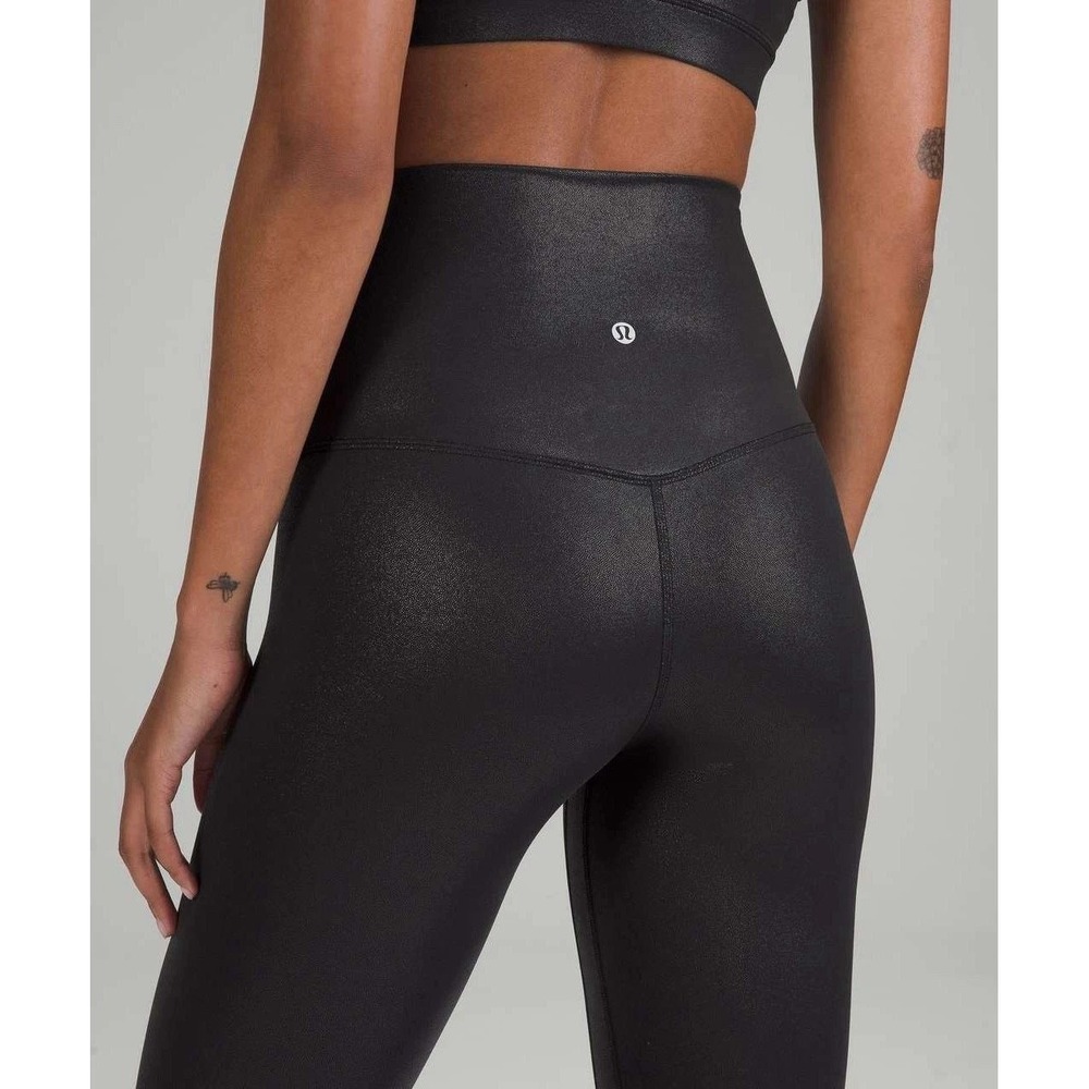 Lululemon Align High-Rise Pant 25 Shine Womens 2 Radiate Foil Black Legging $118